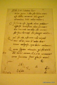 Caligrafia original de Michelangelo