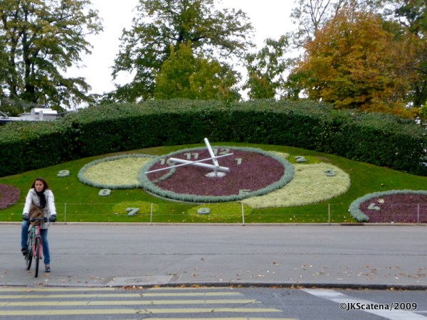 Genebra, vista do relógio floral