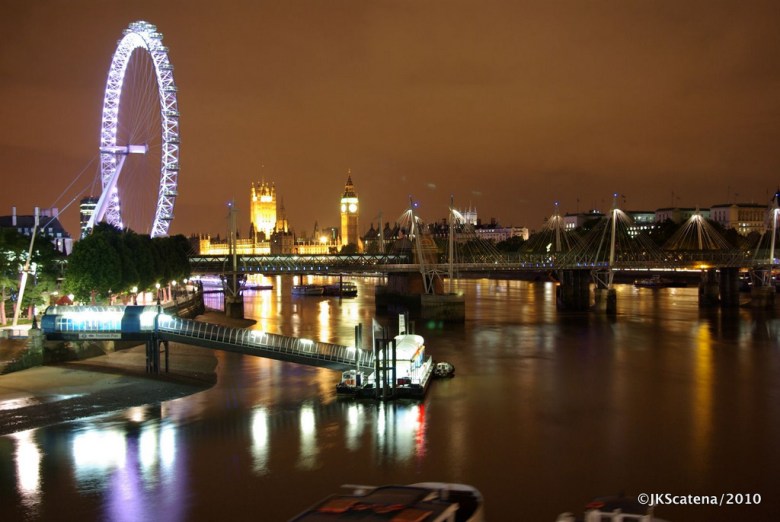 London: Waterloo Bridge view, with London Eye