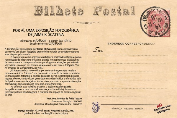 Por Aí - Postal, Verso